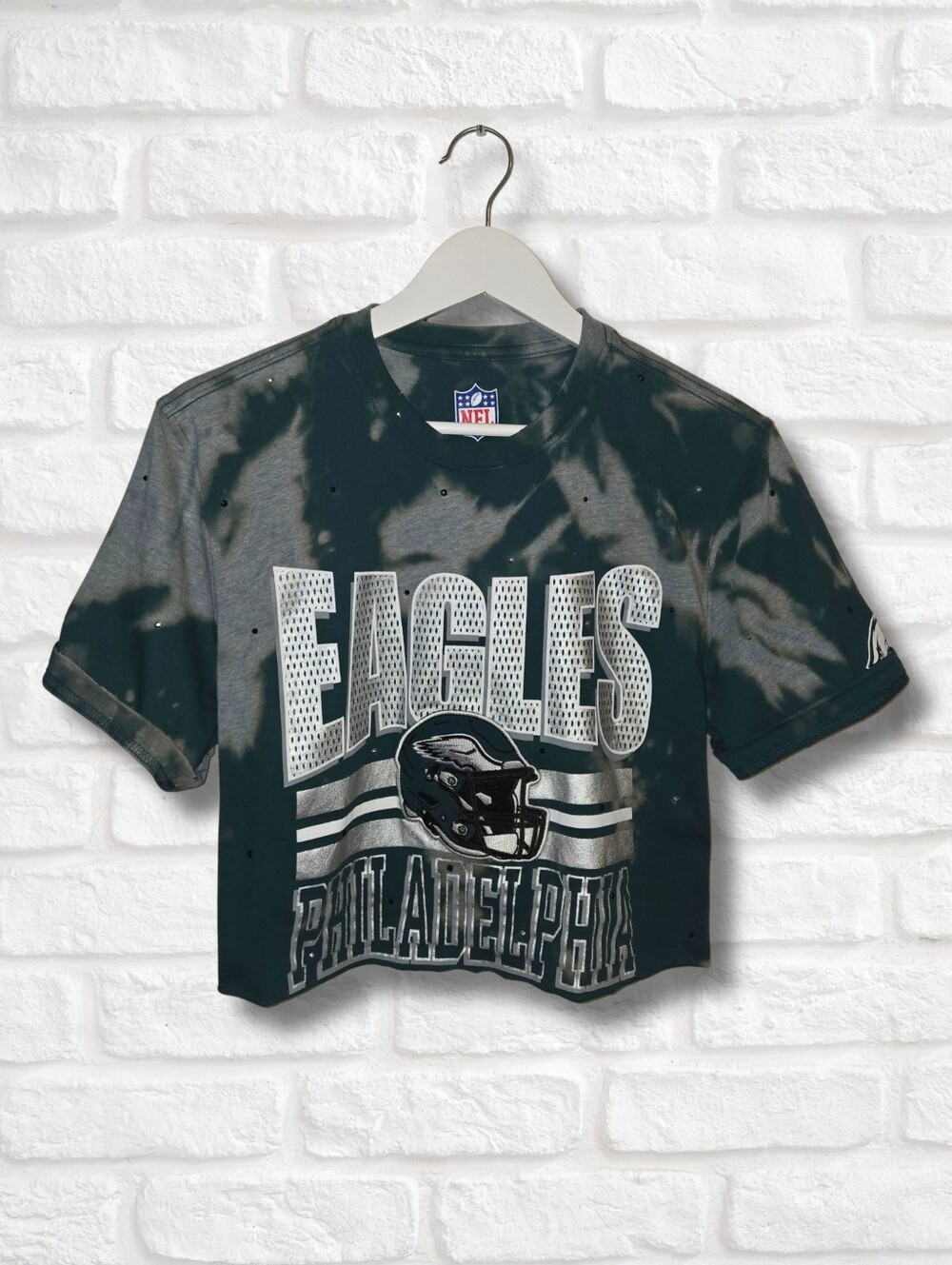Philadelphia Eagles Crop Top w/Rhinestones